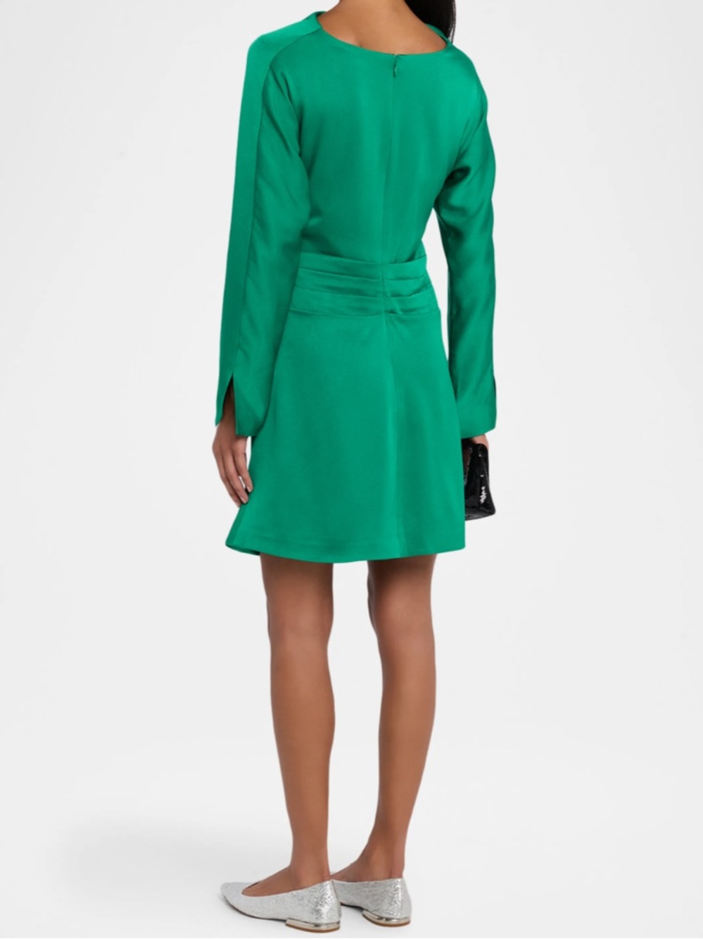 NWT Simkhai Harpor Satin Mini Dress Kelly Green 6 - Picture 8 of 16